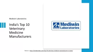 India’s Top 10 Veterinary Medicine Manufacturers