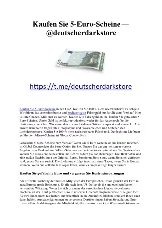 Kaufen Sie 5-Euro-Scheine - @deutscherdarkstore