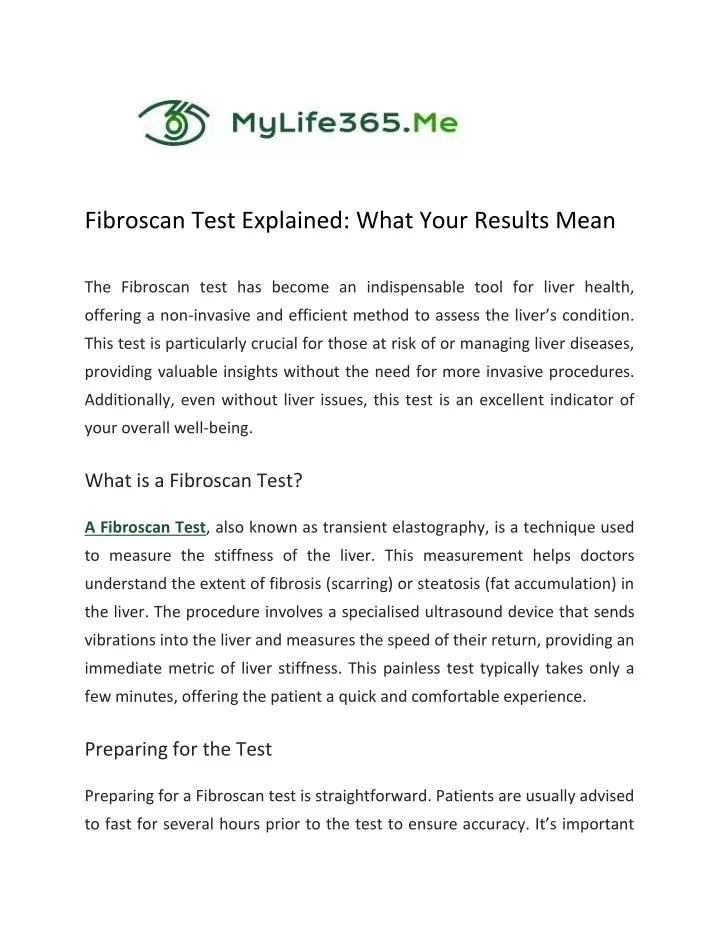 fibroscan test explained what your results mean