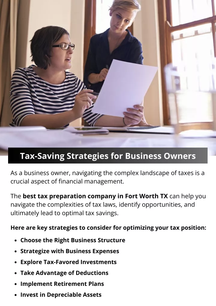 tax saving strategies for business owners