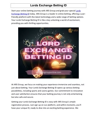 Lords Exchange Betting ID