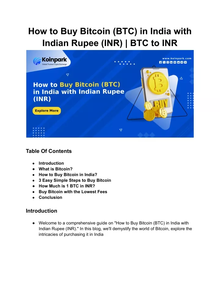 how to buy bitcoin btc in india with indian rupee