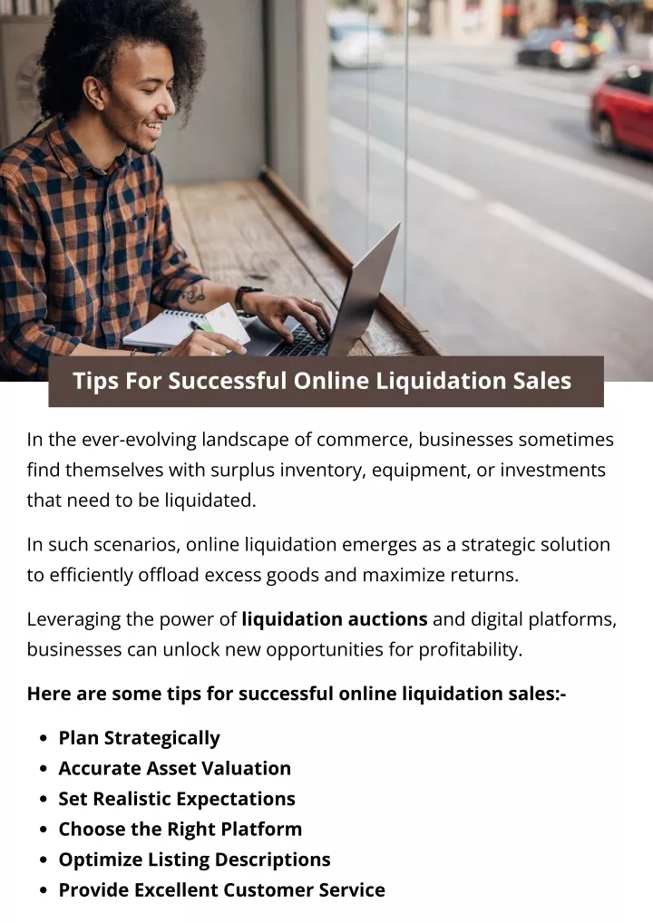 tips for successful online liquidation sales