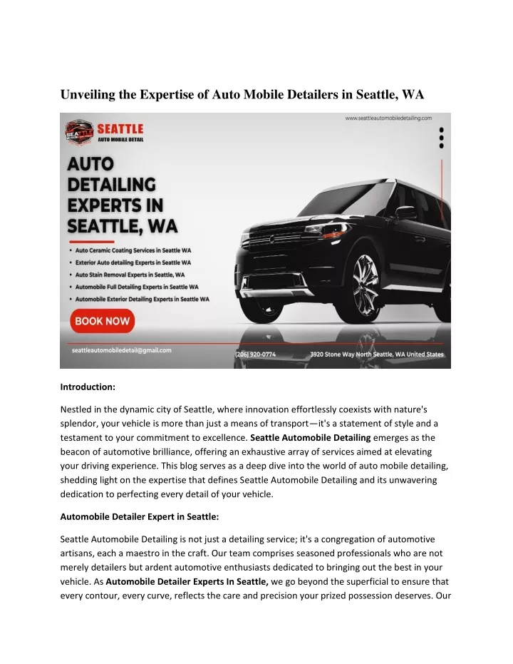 unveiling the expertise of auto mobile detailers