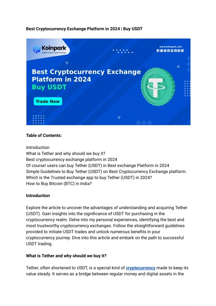 best cryptocurrency exchange platform in 2024