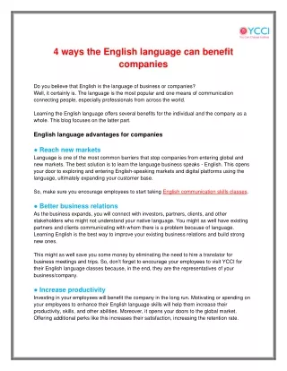 4 ways the English language can benefit companies