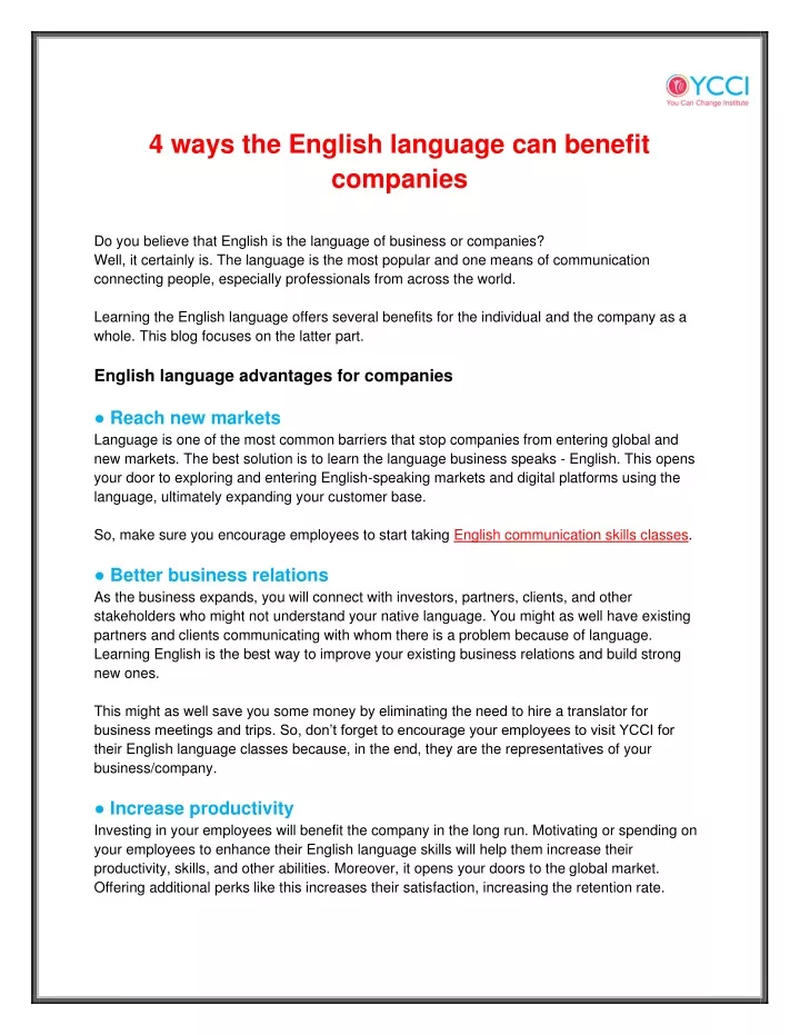 4 ways the english language can benefit companies
