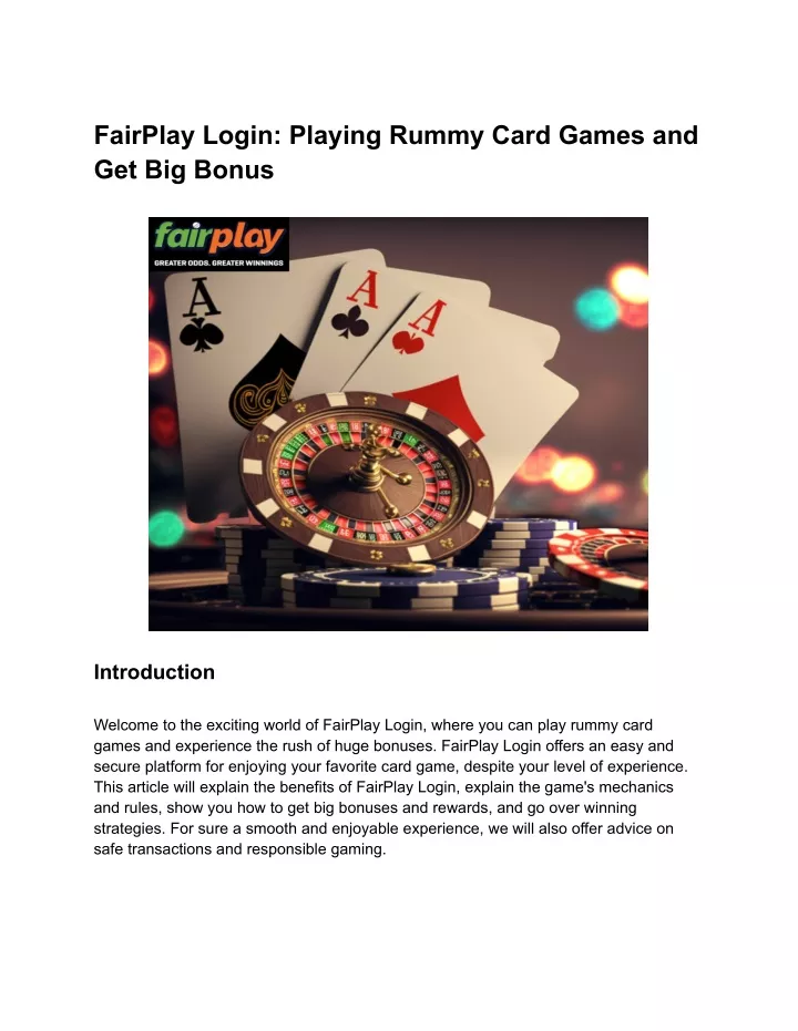 fairplay login playing rummy card games