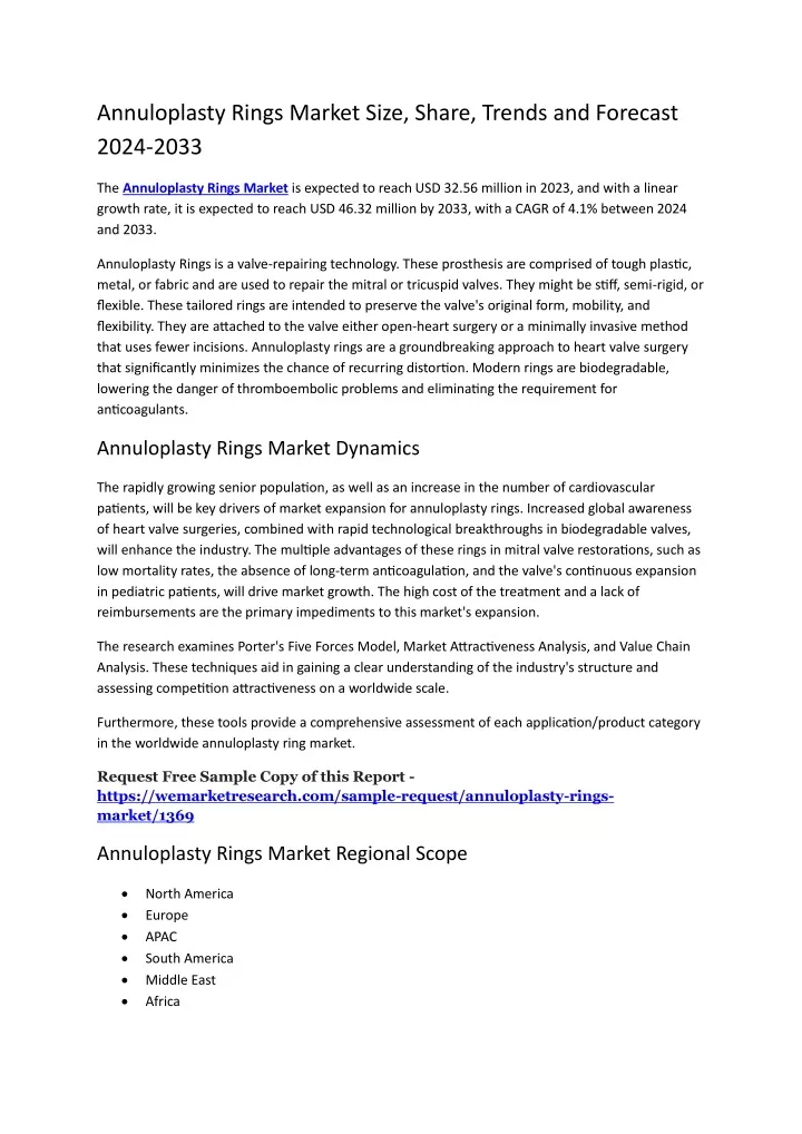 annuloplasty rings market size share trends