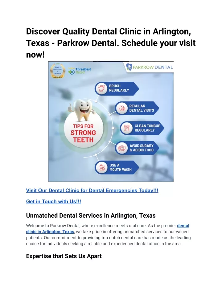 discover quality dental clinic in arlington texas