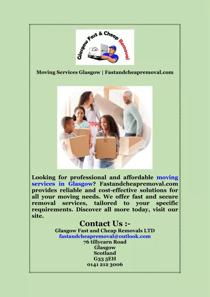 moving services glasgow fastandcheapremoval com