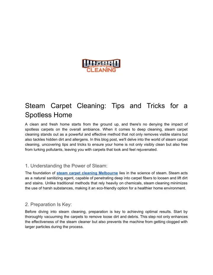 steam carpet cleaning tips and tricks