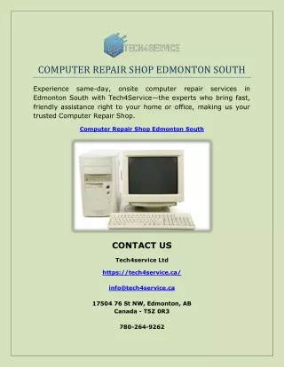 Computer Repair Shop Edmonton South