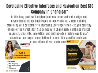 Developing Effective Interfaces and Navigation Best SEO Company in Chandigarh