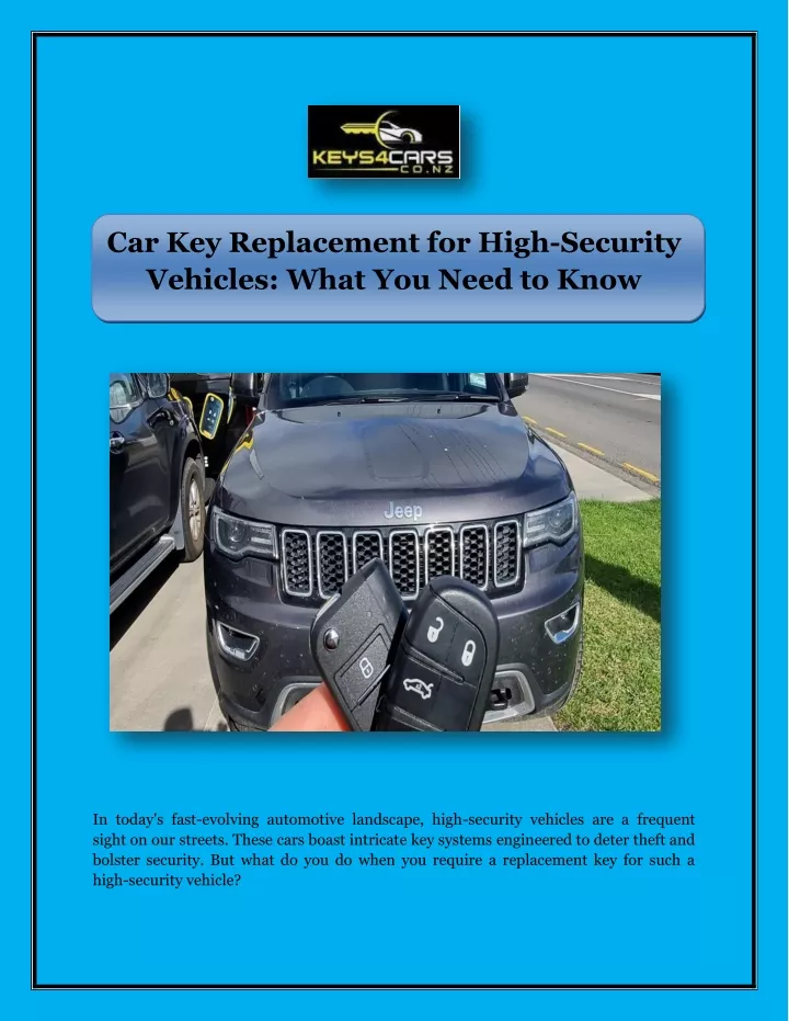 car key replacement for high security vehicles