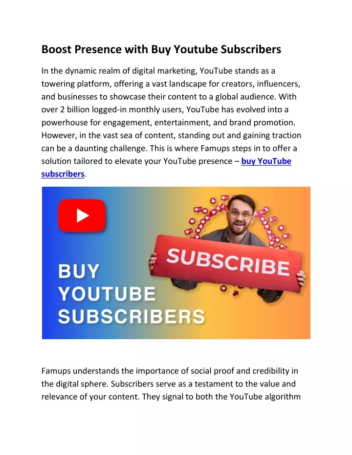 boost presence with buy youtube subscribers