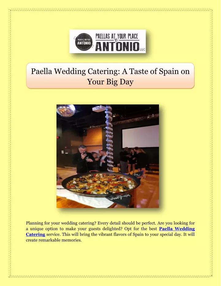 paella wedding catering a taste of spain on your