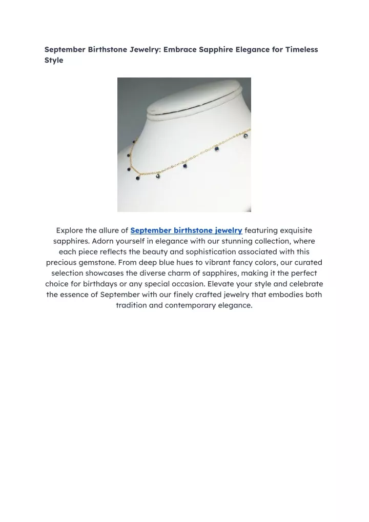 september birthstone jewelry embrace sapphire