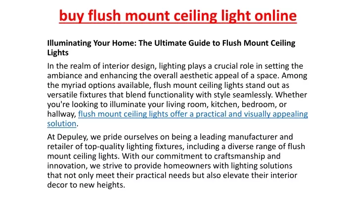 buy flush mount ceiling light online