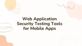Web application security testing tools