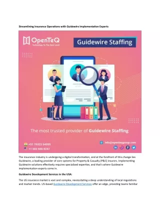 streamlining insurance operations with guidewire