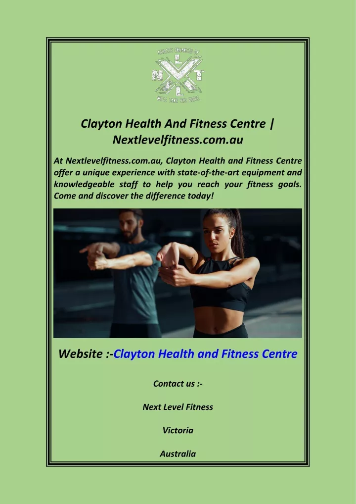 clayton health and fitness centre