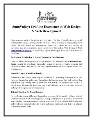 Crafting Excellence in Web Design & Web Development