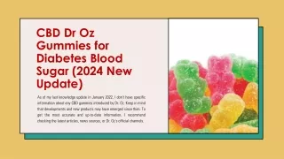 CBD Dr Oz Gummies for Diabetes Blood Sugar