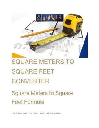 Square Feet to Square Meter Converter