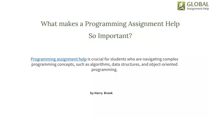 what makes a programming assignment help