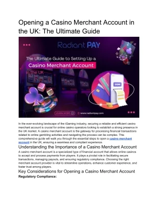 Opening a Casino Merchant Account in the UK_ The Ultimate Guide