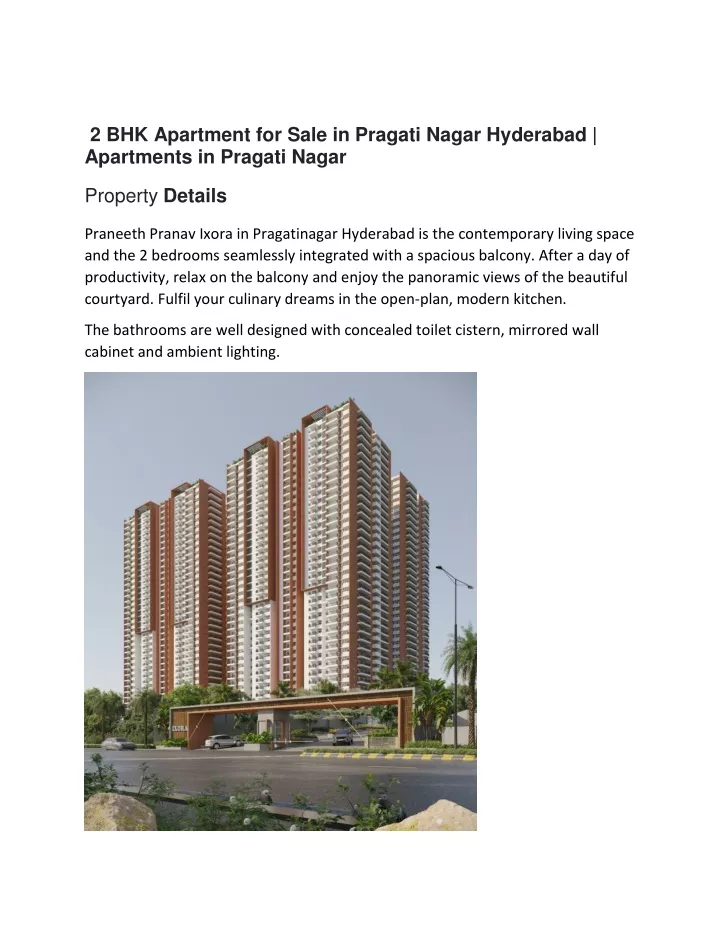 2 bhk apartment for sale in pragati nagar