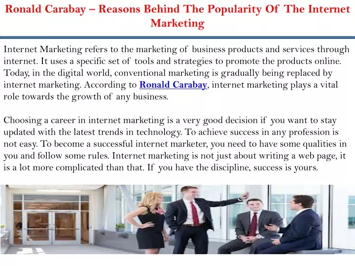 ronald carabay reasons behind the popularity