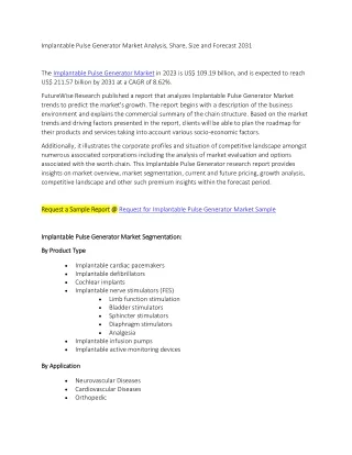 implantable pulse generator market analysis share