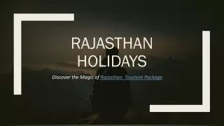 RAJASTHAN TOURISM PACKAGES