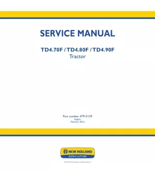 New Holland TD4.70F Tractor Service Repair Manual