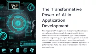 The Transformative Power of AI in Application Development