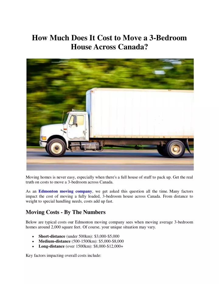 how much does it cost to move a 3 bedroom house