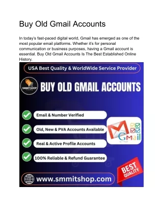 Buy Old Gmail Accounts