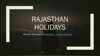 RAJASTHAN TOURISM PACKAGES