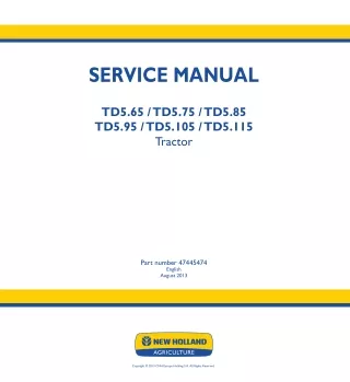 New Holland TD5.95 Tractor Service Repair Manual 1