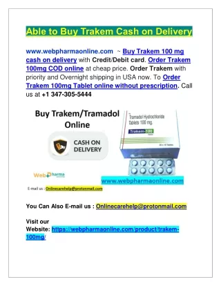able to buy trakem cash on delivery