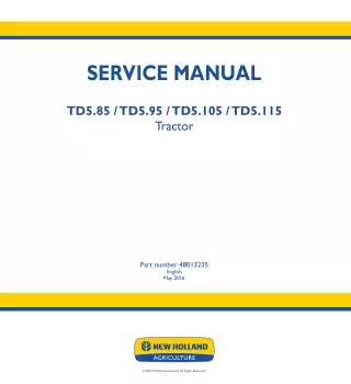 New Holland TD5.115 Tractor Service Repair Manual