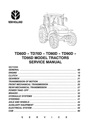 New Holland TD60D Tractor Service Repair Manual