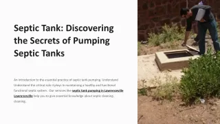 Septic Tank Discovering the Secrets of Pumping Septic Tanks