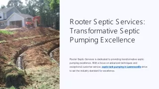 Rooter Septic Services Transformative Septic Pumping Excellence