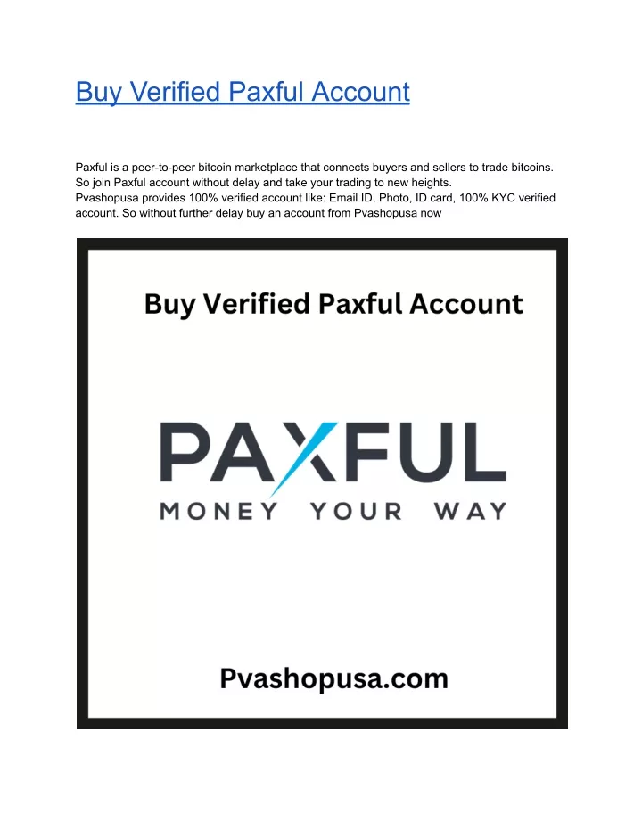 buy verified paxful account