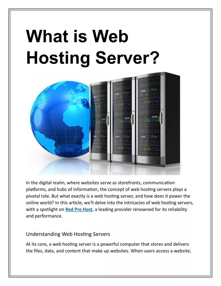 what is web hosting server