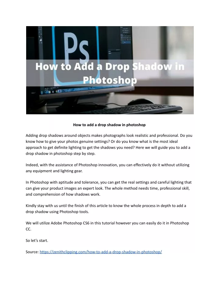how to add a drop shadow in photoshop