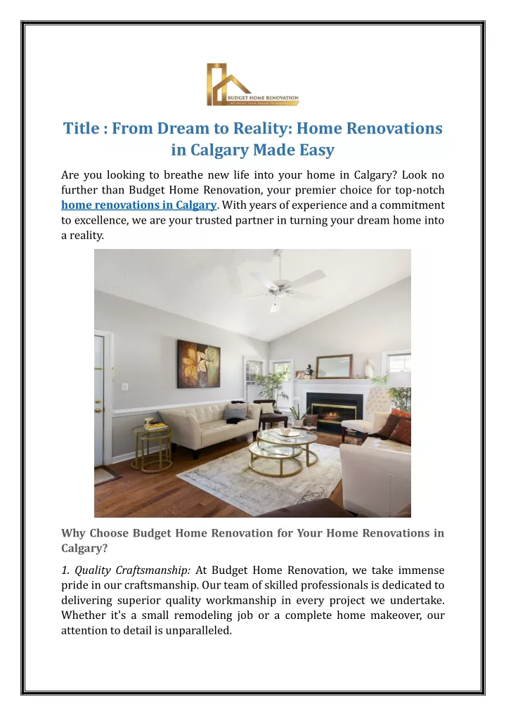 title from dream to reality home renovations